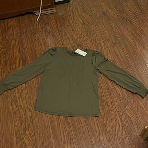 Elegant Olive Long Sleeve Women's Top